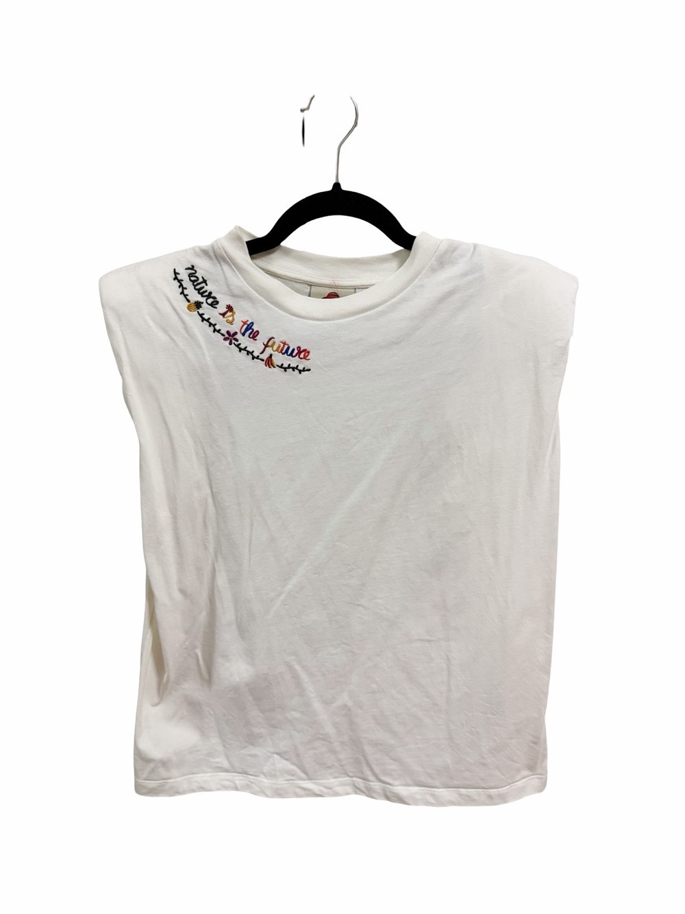 FARM RIO Nature is the Future Embroidered White Muscle Sleeveless Tee Sz S - Picture 2 of 6